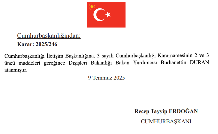 Cumhurbaşkanlığı İletişim Başkanlığı Ataması
