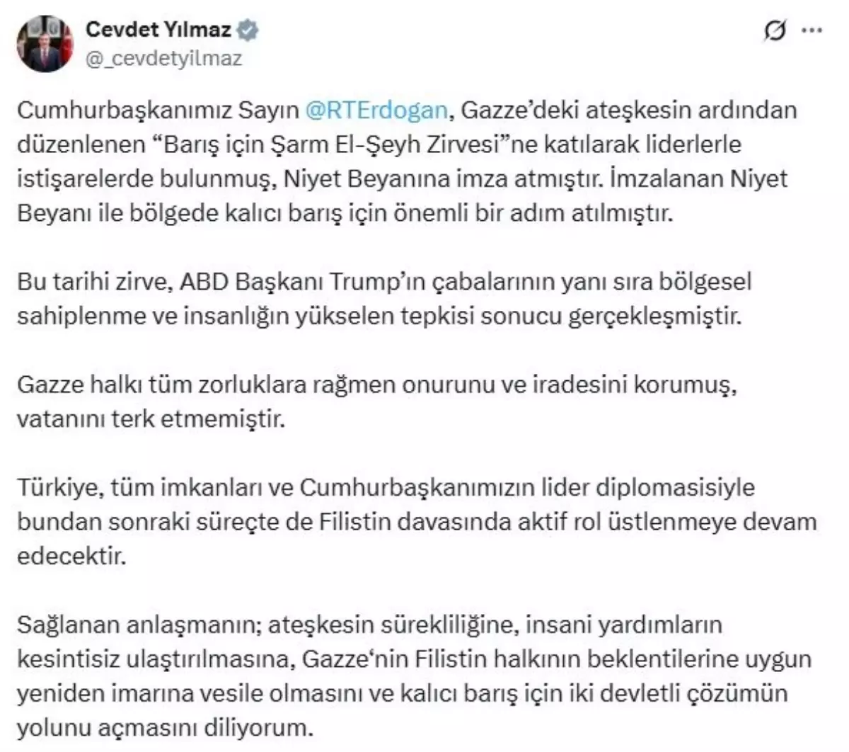 cevdet yilmaz turkiye filistin davasinda aktif rol ustlenecek sDwPZ6Yv.jpg
