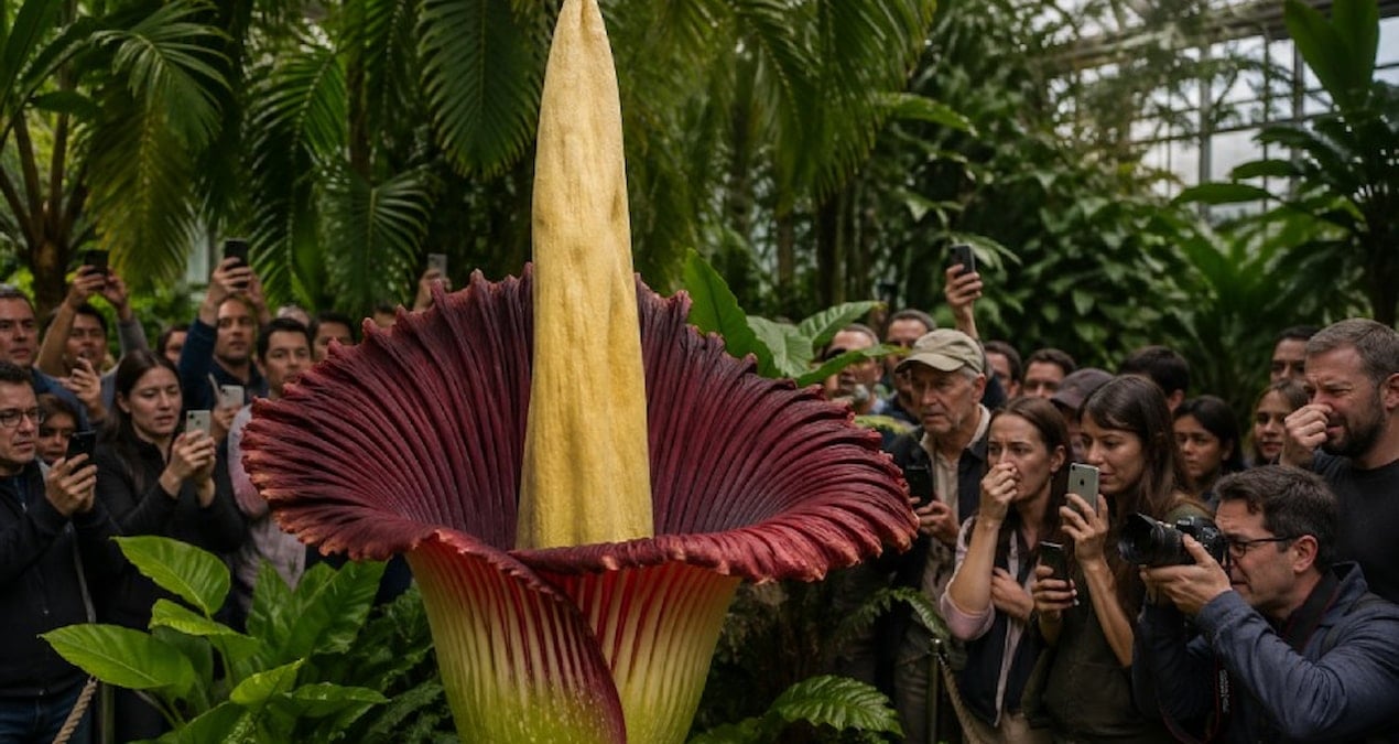 Nadir Görülen ‘Ceset Çiçeği’ Yeniden Çiçek Açtı, Ziyaretçiler Akın Etti
